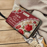 Catholight Blooming With Faith Personalized Leather Wallet Purse