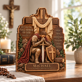 Catholight Wooden Faith Block - Armor of God Saint Michael