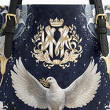 Catholight The Holy Spirit and Lily Devotional Leather Tote Bag