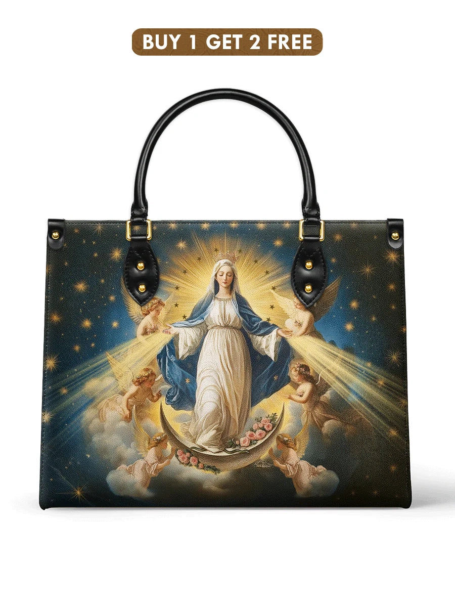 Catholight Borsa in Pelle Regina del Cielo