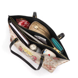 Catholight Roses of the Rosary Leather Tote Bag