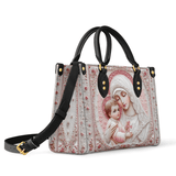 Catholight Sacred Serenity: The Madonna’s Tender Embrace Leather Bag