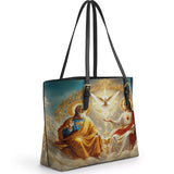Catholight Trinity Divine The Holy Grace Leather Tote Bag