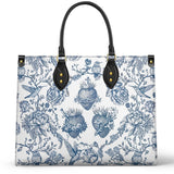 Catholight Eleganza Sacra: Borsa in Pelle Blu e Bianca per la Devozione