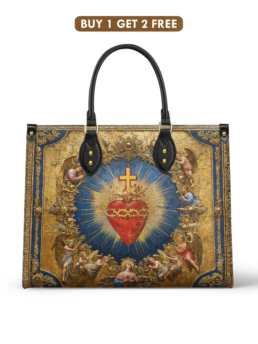 Borsa in pelle Catholight Sacro Cuore dell'Amore Divino