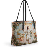 Catholight In God We Trust Leather Tote Bag