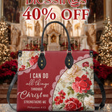 Catholight  Blooming With Faith Personalized Leather Bag