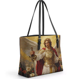 Catholight Guardian of Light Leather Tote Bag