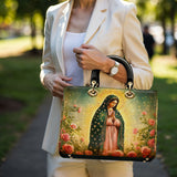 Catholight Roses of Guadalupe Lady Leather Bag