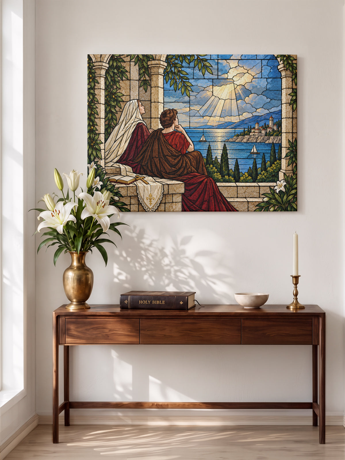 Catholight St. Monica Vision of Ostia Canvas Wall Art