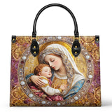 Borsa in pelle Catholight Madonna e Bambino Divino