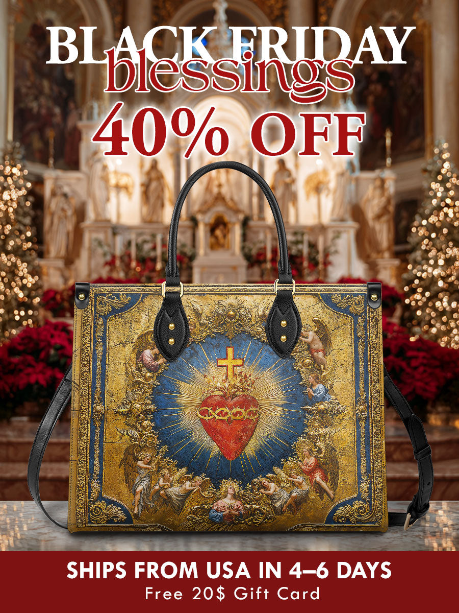 Catholight  Sacred Heart of Divine Love Leather Bag