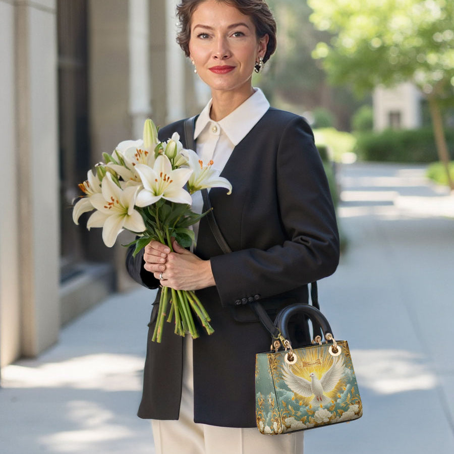 Catholight Grace of the Holy Spirit Personalized Lady Leather Bag