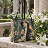 Catholight St. Catherine of Siena in Sacred Devotion Leather Tote Bag