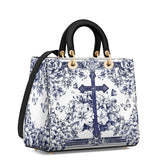 Catholight The Cross Amidst Blooming Faith Lady Leather Bag