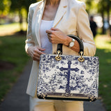 Catholight The Cross Amidst Blooming Faith Lady Leather Bag