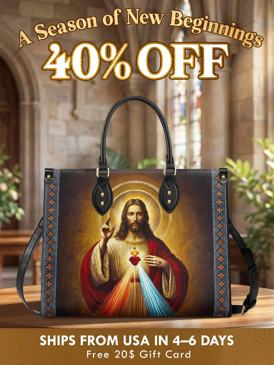 Catholight  A Testament of Grace and Compassion Leather Bag