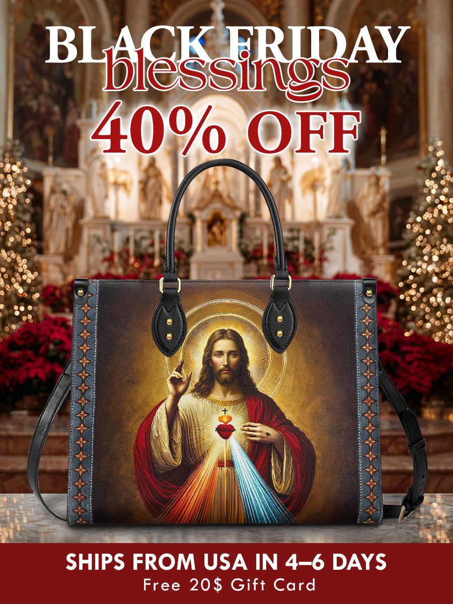 Catholight  A Testament of Grace and Compassion Leather Bag