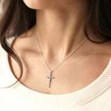 Catholight St. Benedict Crucifix Necklace in Oxidized Sterling Silver