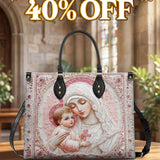 Catholight Sacred Serenity: The Madonna’s Tender Embrace Leather Bag
