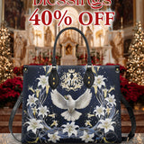 Catholight  The Holy Spirit and Lily Devotional Leather Bag