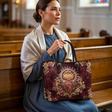 Catholight Sacred Flame Leather Tote Bag