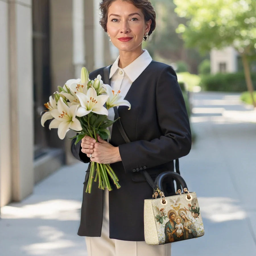 Catholight Holy Family Sacred Lady Leather Bag