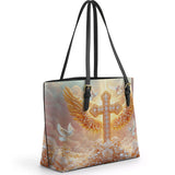 Catholight Dove of Peace Leather Tote Bag