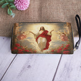 Catholight  Glorious Ascension Christ Rising in Majesty - Leather Wallet Purse