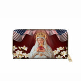 Catholight Our Lady Of America Leather Wallet Purse