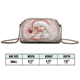 Catholight Sacred Serenity: The Madonna’s Tender Embrace Leather Crossbody Bag