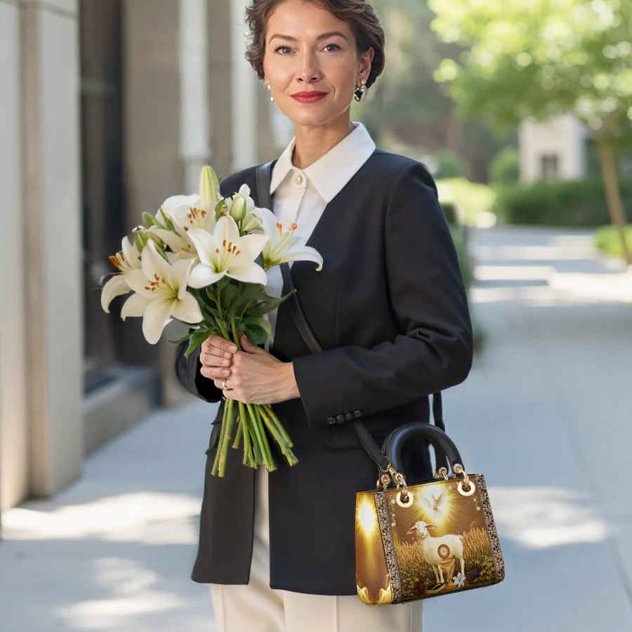 Catholight The Lamb Of Redemption Lady Leather Bag