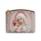 Catholight Sacred Serenity: The Madonna’s Tender Embrace Leather Rosary Pouch