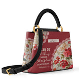 Catholight Blooming With Faith Personalized Leather Satchel Bag