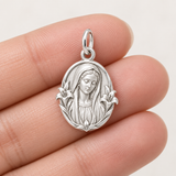 Catholight Blessed Virgin Mary Lily Portrait Charm