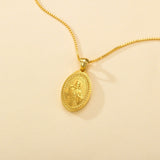 Catholight Sacred Heart of Jesus & Cross Protector Necklace in Gold Vermeil