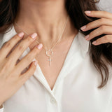 Catholight Crown of Thorns Cross Necklace in 14K Gold Vermeil/ Sterling Silver