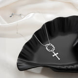 Catholight Crown of Thorns Cross Necklace in 14K Gold Vermeil/ Sterling Silver