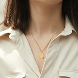 Catholight Sacred Heart of Jesus & Cross Protector Necklace in Gold Vermeil