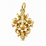 Catholight Lily of Faith Cross Charm