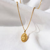 Catholight Madonna and Child Rose Medal Necklace in 18K Gold Vermeil