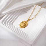 Catholight Madonna and Child Rose Medal Necklace in 18K Gold Vermeil