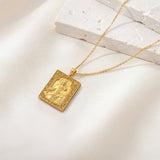 Catholight Our Lady of Mount Carmel Scapular Medal Necklace in 18K Gold Vermeil