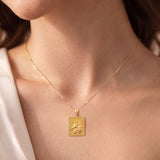 Catholight Our Lady of Mount Carmel Scapular Medal Necklace in 18K Gold Vermeil