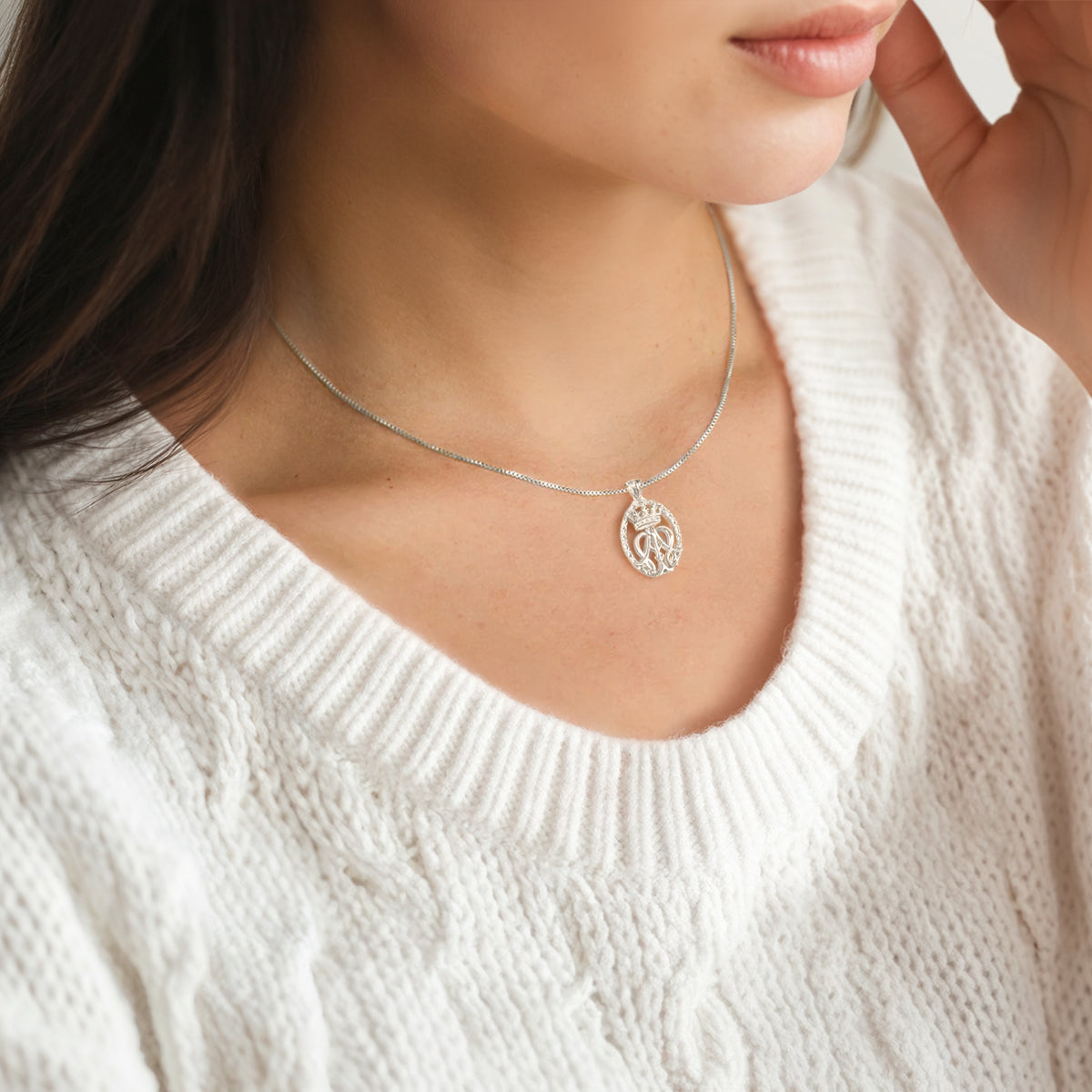 Catholight Openwork French Auspice Maria Necklace in 14K Gold Vermeil/ Sterling Silver