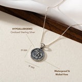 Catholight ST. Michael The Archangel  Necklace in Oxidized Sterling Silver