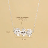 Catholight Holy Family Hearts Necklace in Sterling Silver