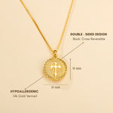 Catholight Sacred Heart and Cross Necklace in Gold Vermeil