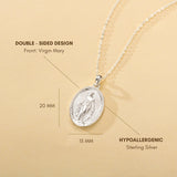 Catholight Miraculous Mary Necklace in Sterling Silver