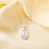 Catholight Sacred Heart of Jesus & Cross Protector Necklace in Sterling Silver